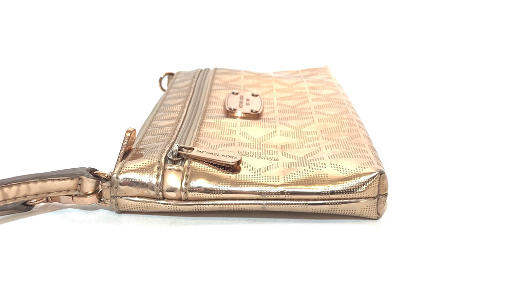 Michael Kors Monogram Rose Gold Wristlet | Gently Used |
