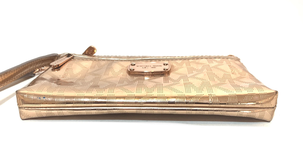 Michael Kors Monogram Rose Gold Wristlet | Gently Used |