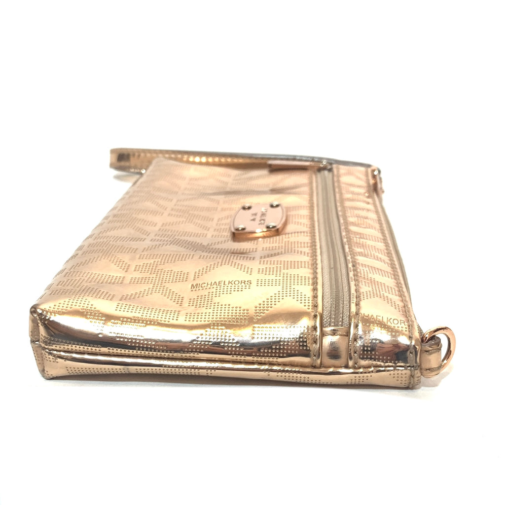 Michael Kors Monogram Rose Gold Wristlet | Gently Used |