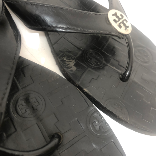 Tory Burch Black Patent 'Thora' Sandals | Pre Loved |