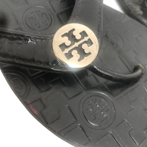 Tory Burch Black Patent 'Thora' Sandals | Pre Loved |