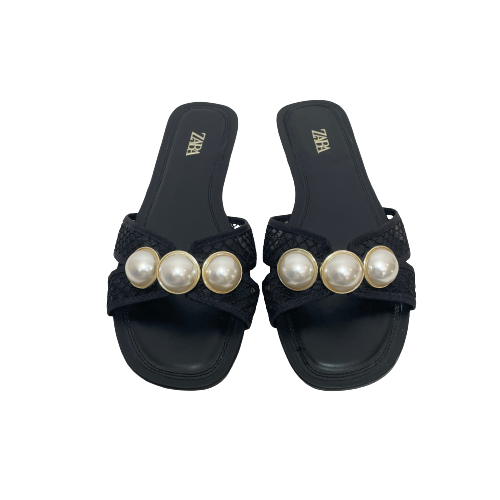 ZARA Black Pearl Slides | Pre Loved |