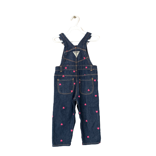 Oshkosh Denim and Pink Hearts Overalls | Brand New |