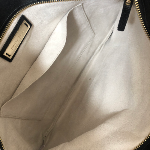 Jimmy Choo Black Leather & Gold Chain Fold-Over Bag | Pre Loved |