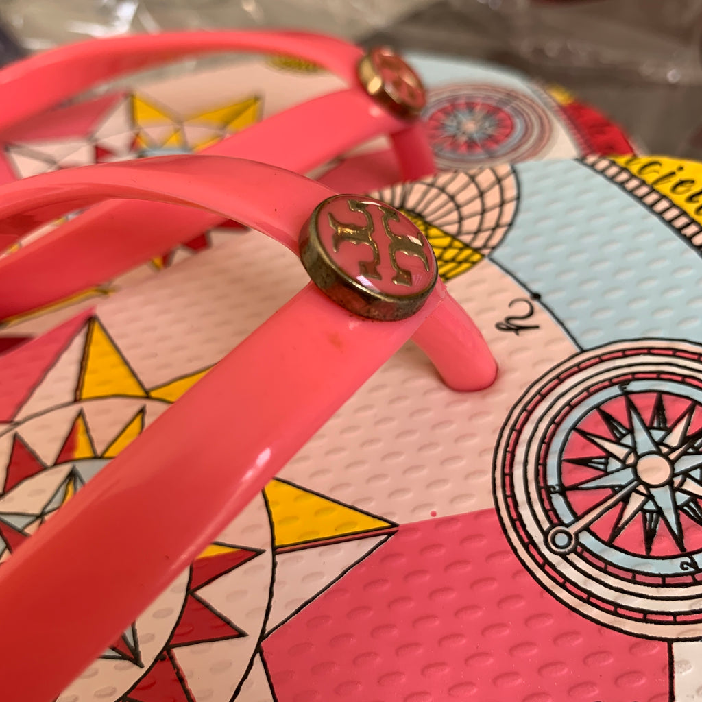 Tory Burch Pink Rubber Flip Flops | Like New |