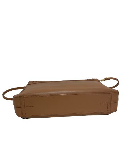 Tory Burch Tan Leather ' Erica' Woven Shoulder Bag | Gently Used |