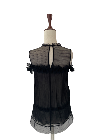 Pinko Black Sheer Sleeveless Blouse | Gently Used |