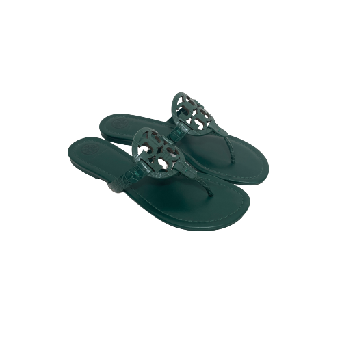 Tory Burch Emerald Green Tan 'Miller' Sandals | Gently Used |