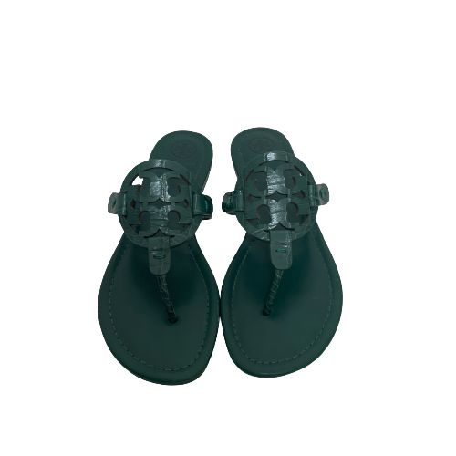 Tory Burch Emerald Green Tan 'Miller' Sandals | Gently Used |