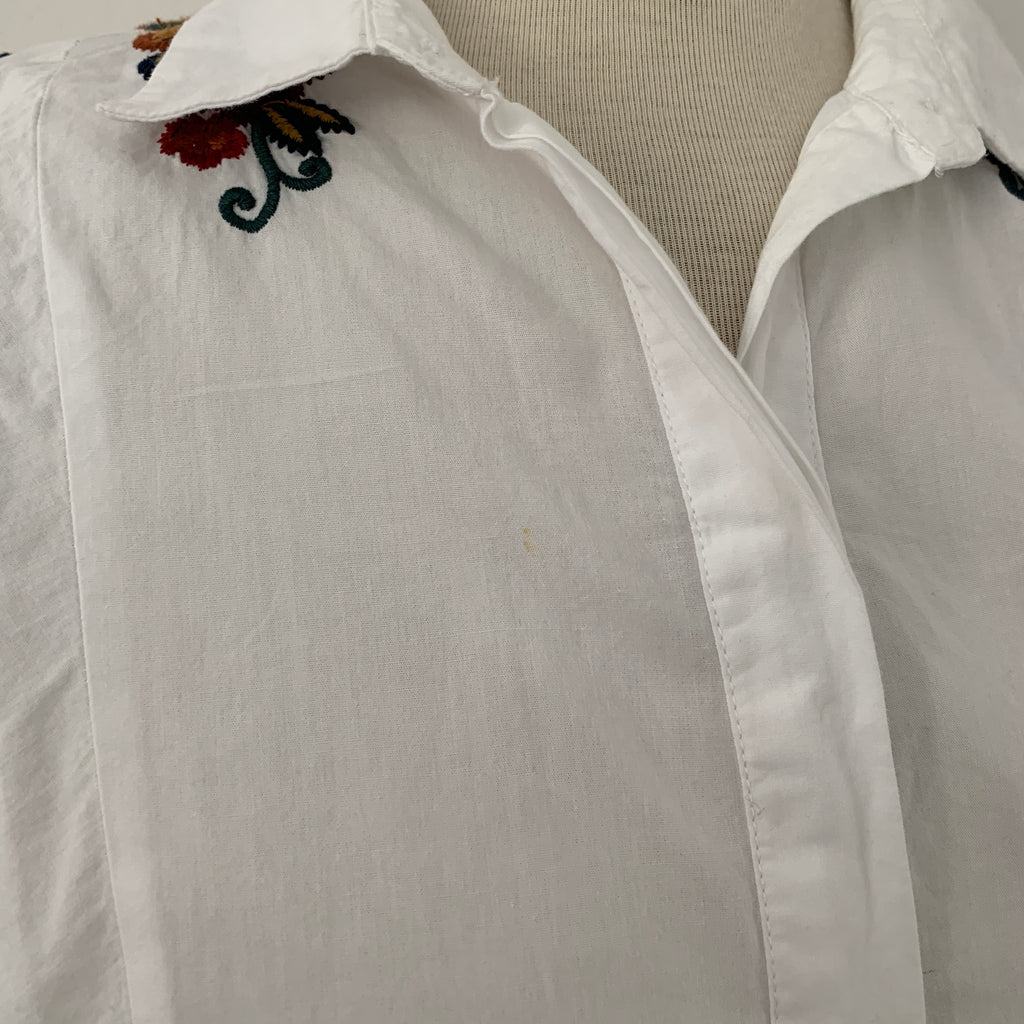 ZARA White Embroidered Shirt | Pre Loved |