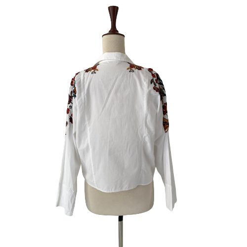 ZARA White Embroidered Shirt | Pre Loved |