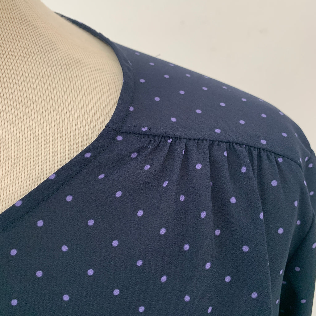 ZARA Blue Polka Dot Blouse | Gently Used |