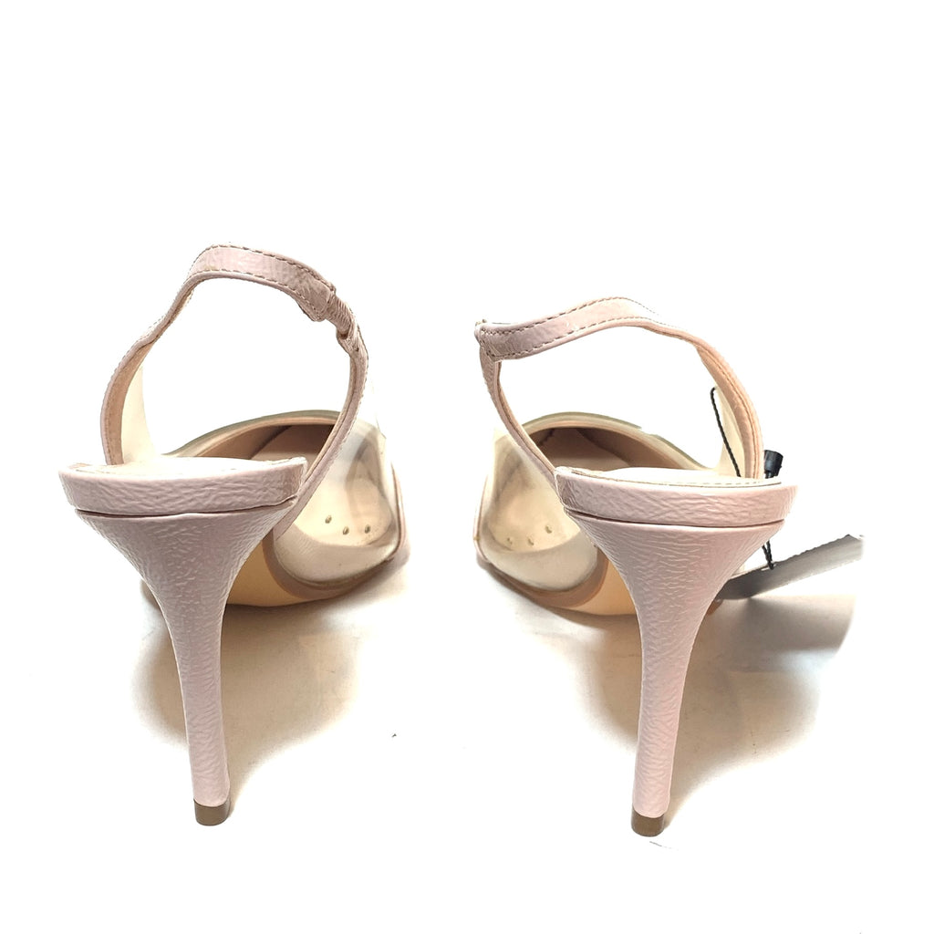 Mango Pink Pointed Vinyl Pumps | Brand New |