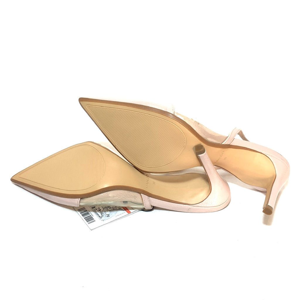 Mango Pink Pointed Vinyl Pumps | Brand New |