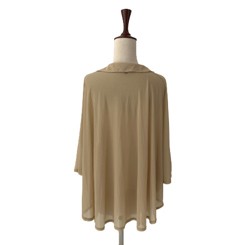 Topshop Beige Sheer Poncho Shirt | Gently Used |
