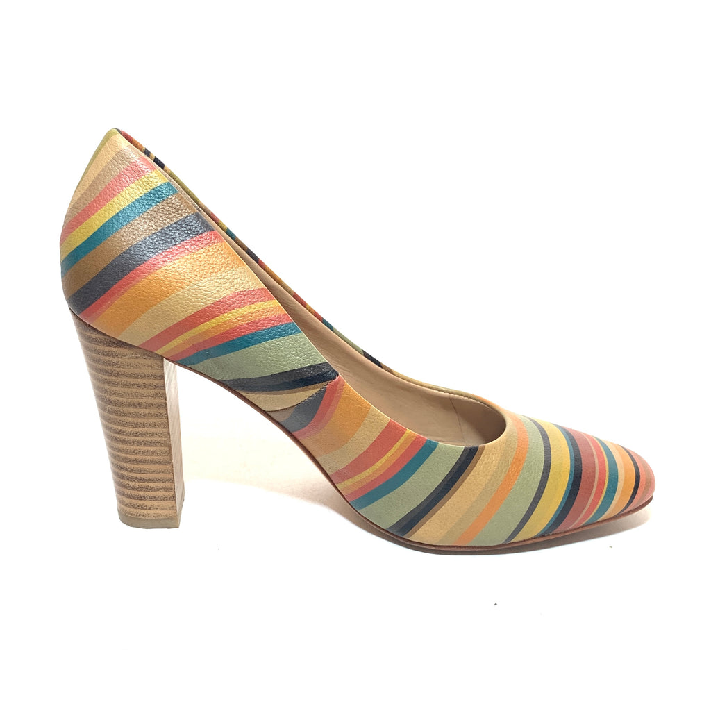 Paul Smith 'Thilo Swirl' Striped Leather Pumps | Pre Loved |