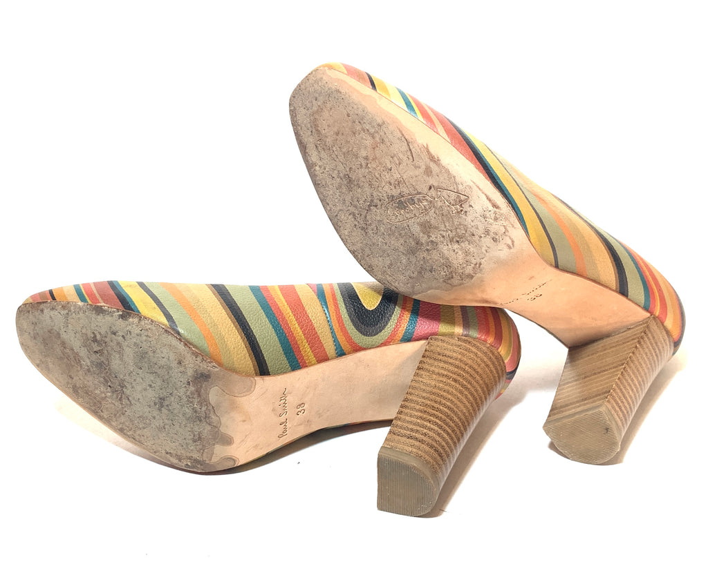 Paul Smith 'Thilo Swirl' Striped Leather Pumps | Pre Loved |