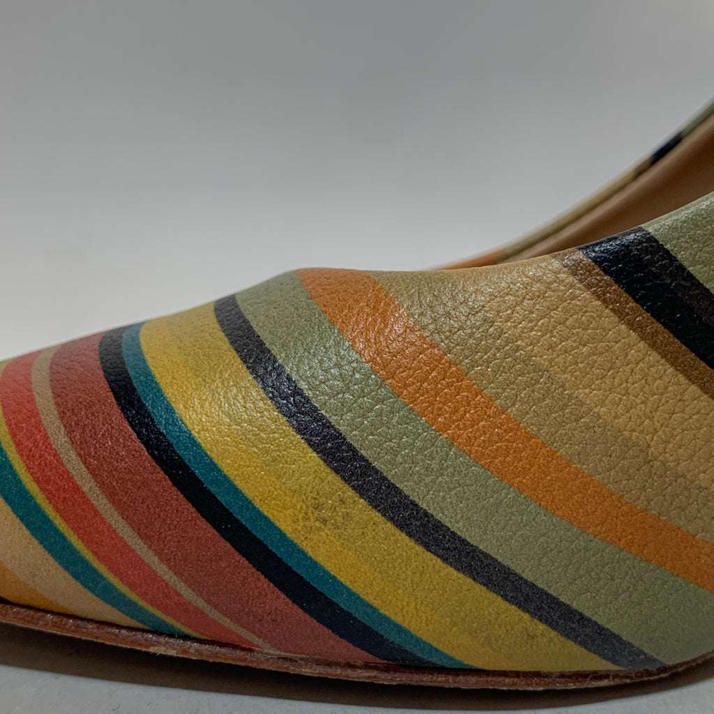 Paul Smith 'Thilo Swirl' Striped Leather Pumps | Pre Loved |
