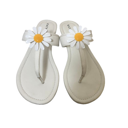 Katy Perry White Daisy Thong Sandals | Brand New |