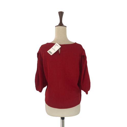 Mango Red Puffed Sleeves Top | Brand New |