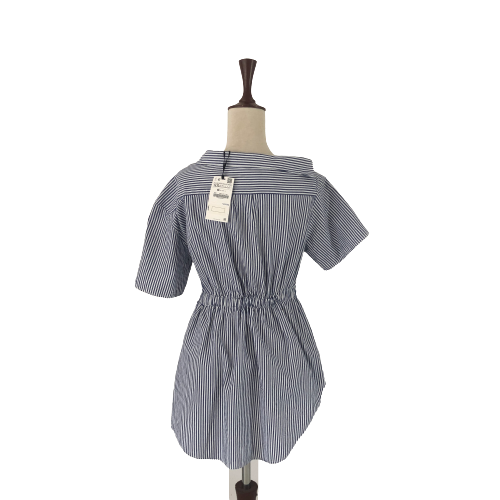 ZARA Blue and White Striped Front Knot Top | Brand New |