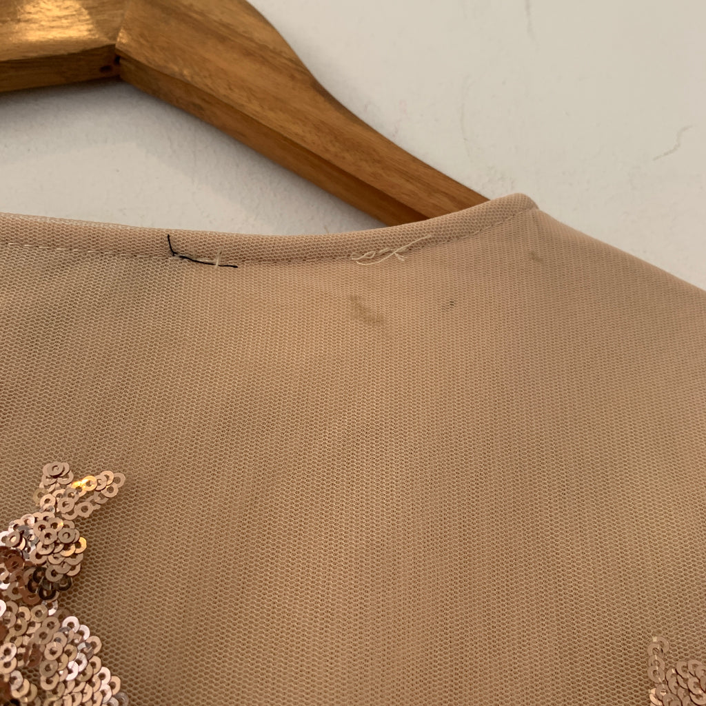 Misguided Beige Sequins Playsuit | Brand New |