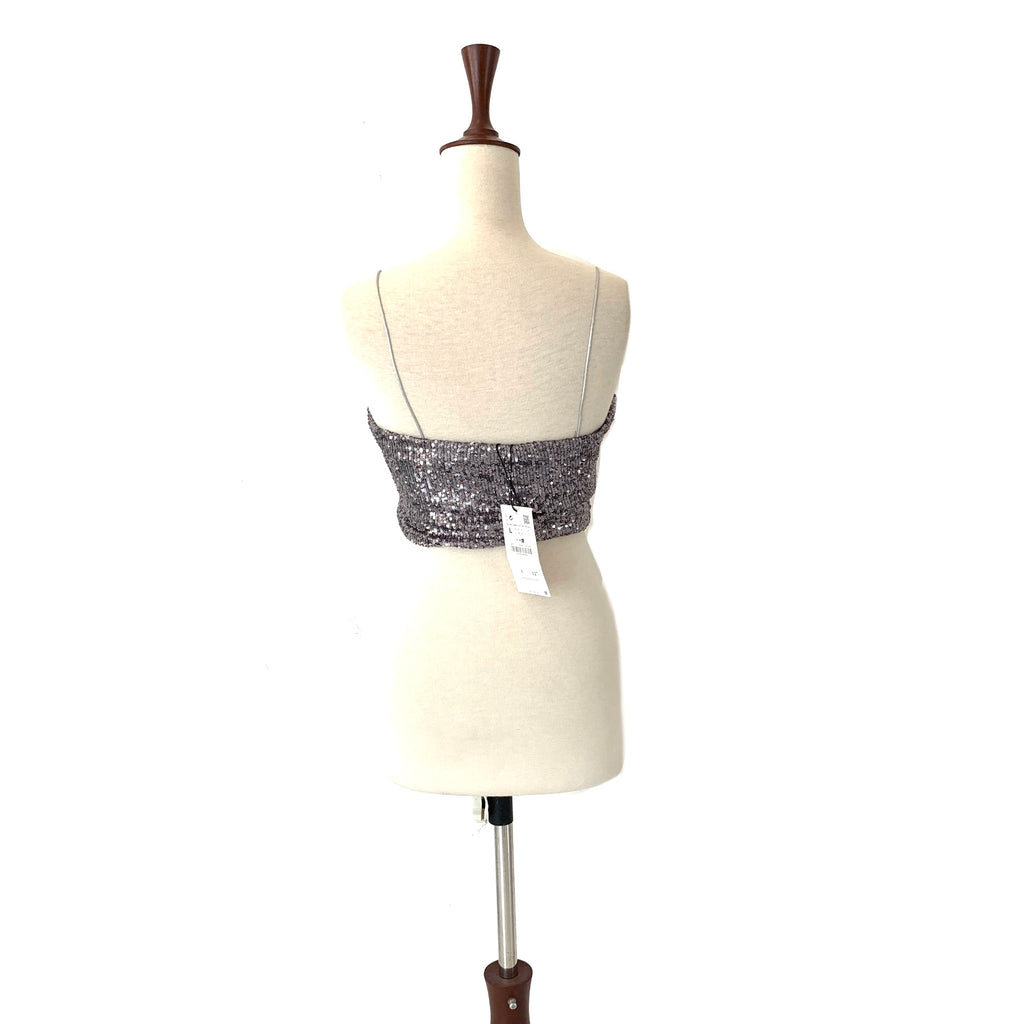 ZARA Sequins Cropped Top | Brand New |