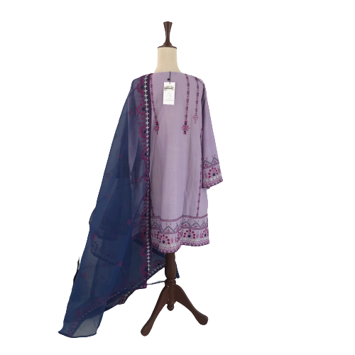 Anum Jung Purple Embroidered Kameez and Dupatta | Brand New |