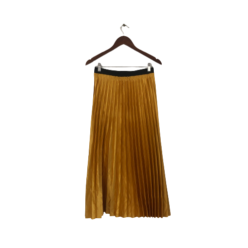 Mango Gold Pleated Skirt | Gently Used |
