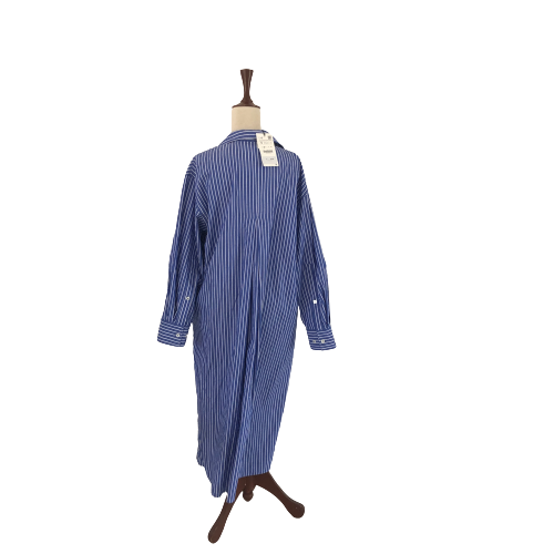 ZARA Blue and White Striped Long Collared Tunic | Brand New |