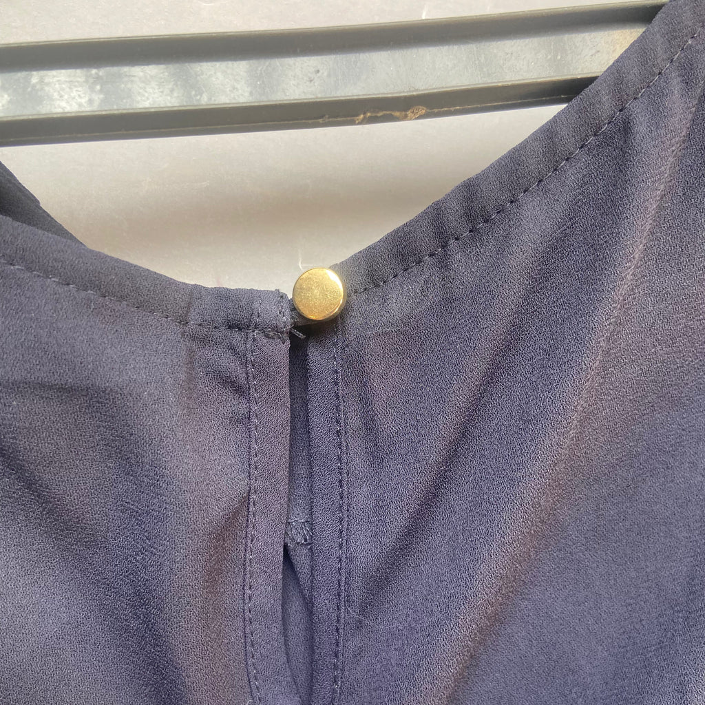 Liz Clairborne Black Sleeveless Frill Blouse | Gently Used |