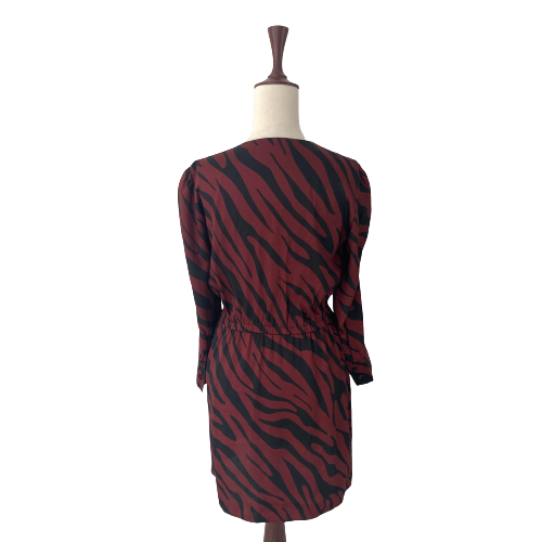 ZARA Rust & Black Zebra Striped Dress | Gently Used |