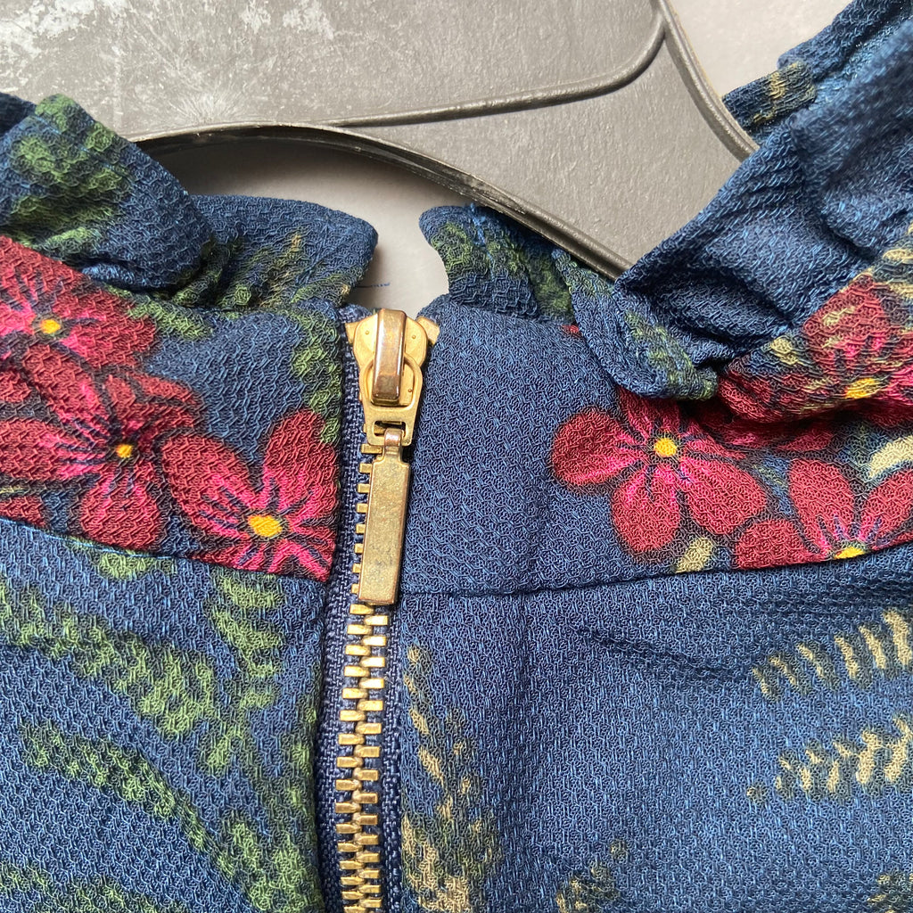 NEXT Navy Blue Printed Sleeveless High-neck Blouse | Pre Loved |