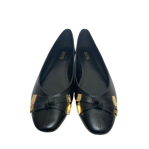 Michael Kors Black Leather Bow Ballet Flats | Brand New |