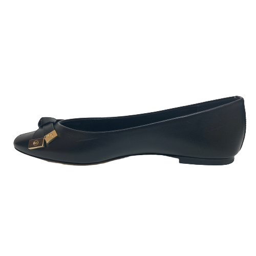 Michael Kors Black Leather Bow Ballet Flats | Brand New |