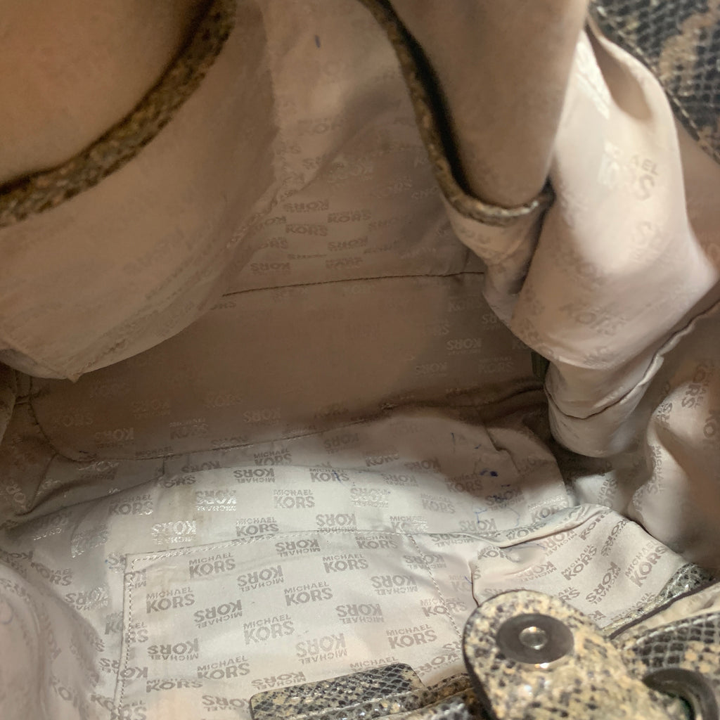 Michael Kors Grey Snakeskin Print Shoulder Bag | Pre Loved |