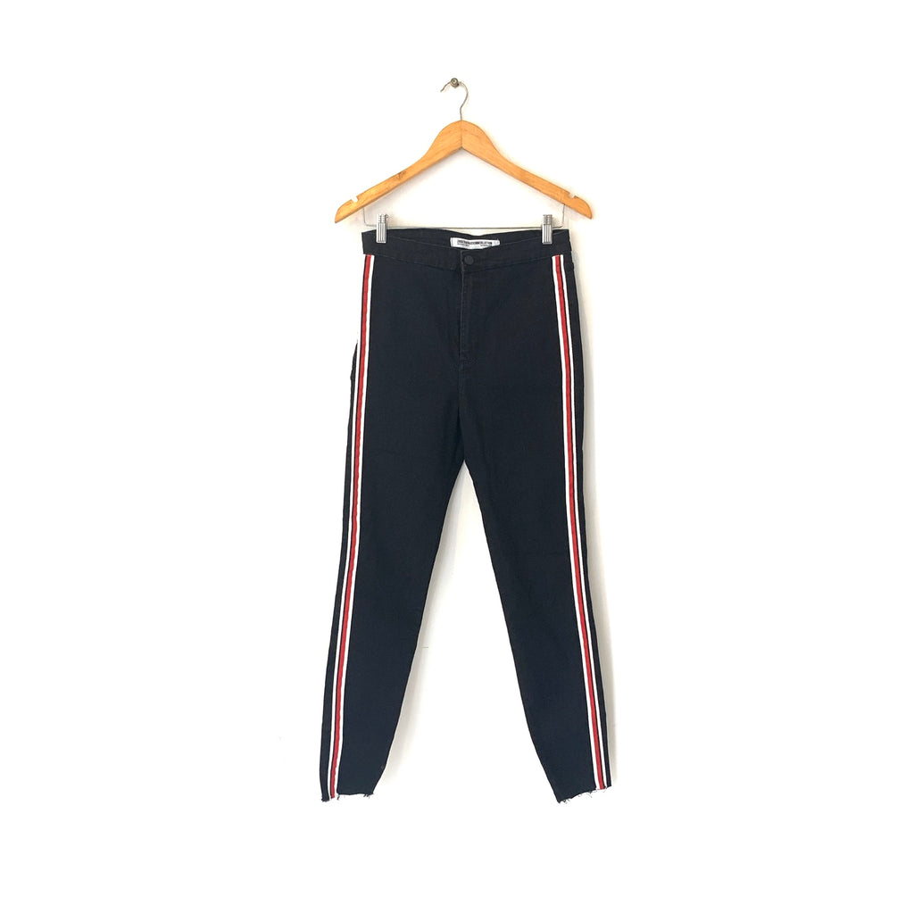 ZARA Black Faded Denim Striped Jeggings | Like New |