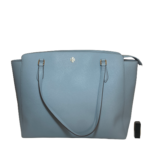 Tory Burch Sky Blue Leather 'Emerson' Top Zip Tote | Gently Used |
