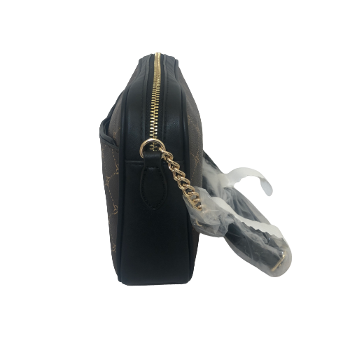 Nine West Brown & Black 'Calla' Monogram Crossbody Bag | Brand New |