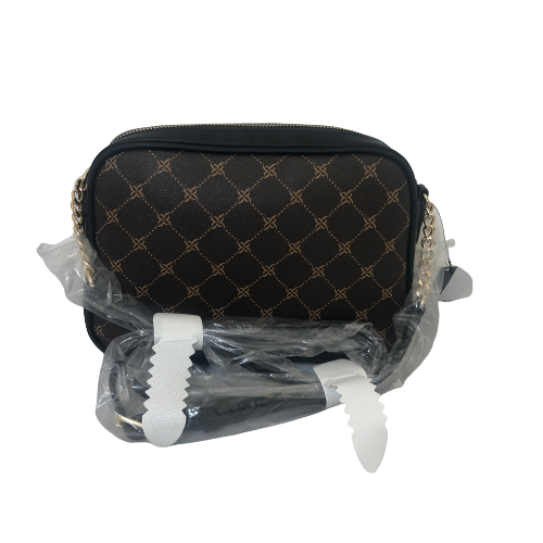 Nine West Brown & Black 'Calla' Monogram Crossbody Bag | Brand New |