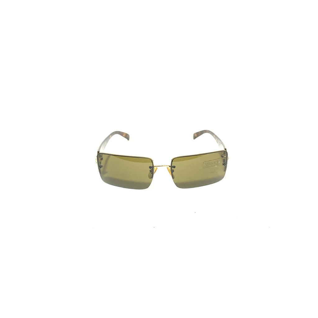 Versace Rimless Gold Metal 2029B Unisex Sunglasses | Brand New |
