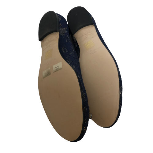 L.K. Bennett Blue Lace 'Jessica' Rhinestone Ballet Flats | Brand New |