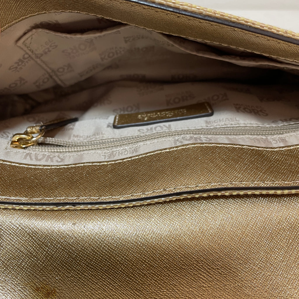 Michael Kors Gold 'Violet Vivian' Shoulder Bag | Pre Loved |