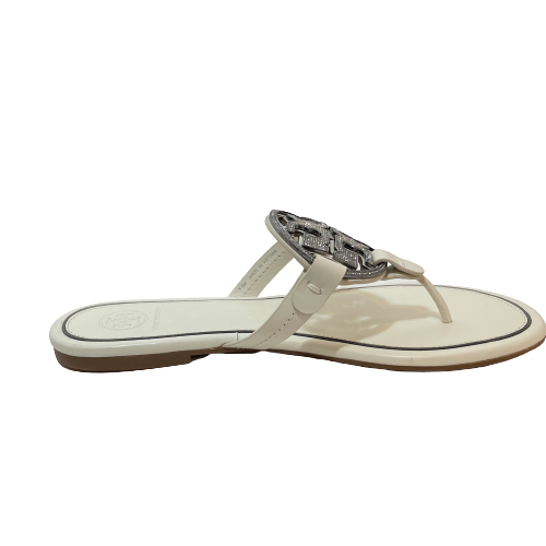 Tory Burch White Rhinestone 'Miller' Sandals | Brand New |