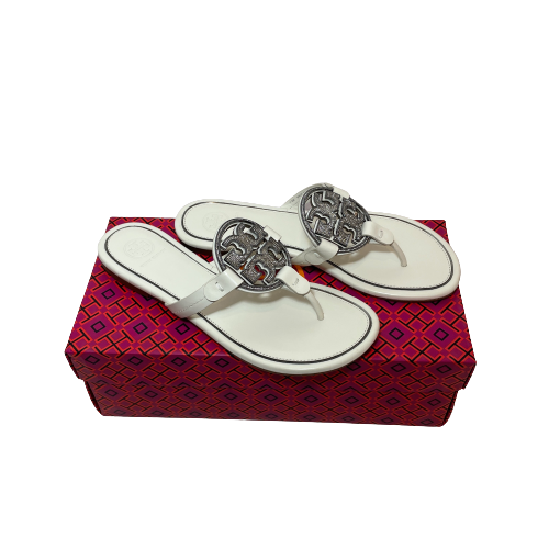 Tory Burch White Rhinestone 'Miller' Sandals | Brand New |