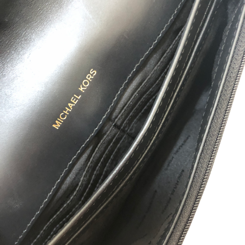 Michael Kors Black Patent 'Daniela' Front Flap Crossbody Bag | Pre Loved |