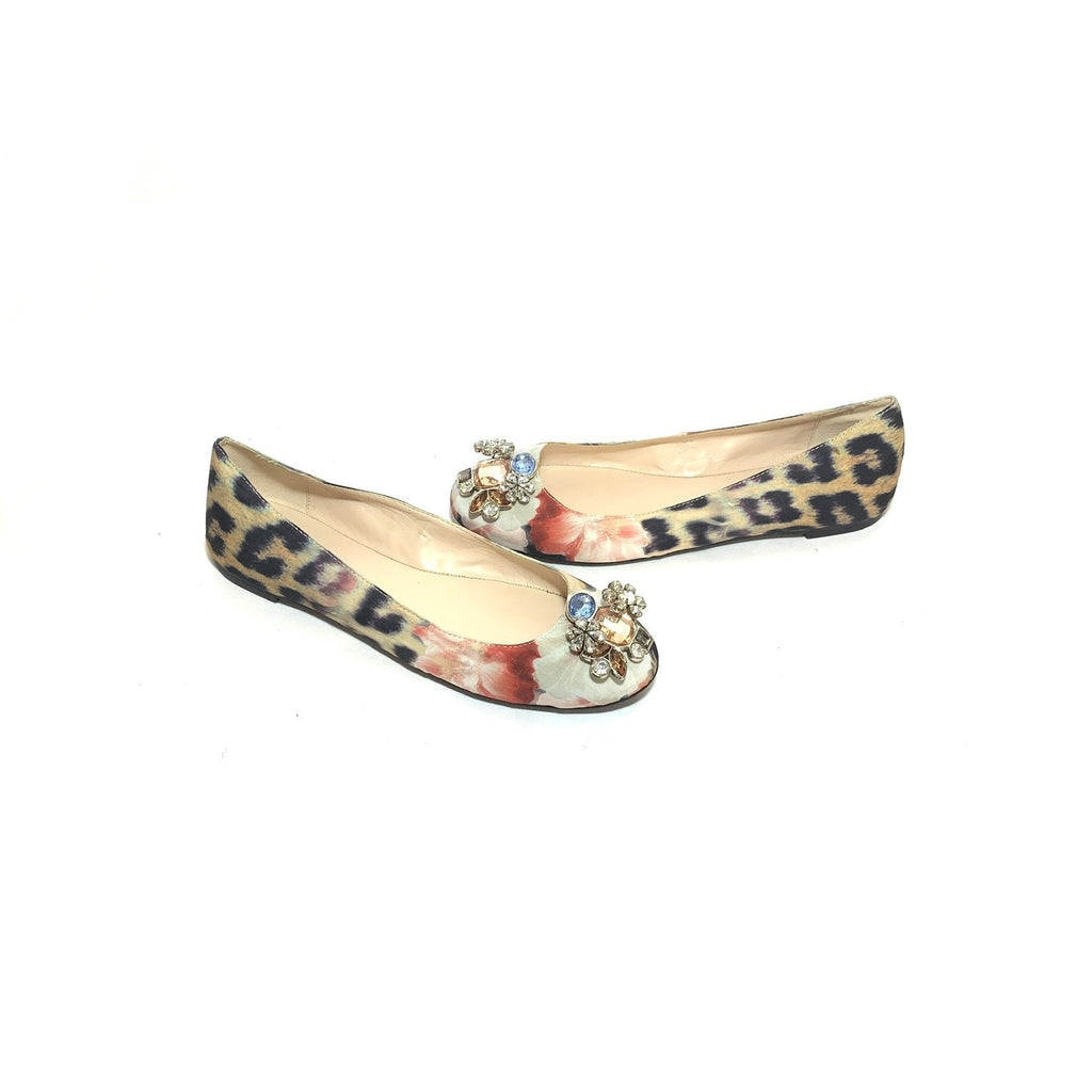 Nine West Printed Rhinestone Ballet Flats | Like New |