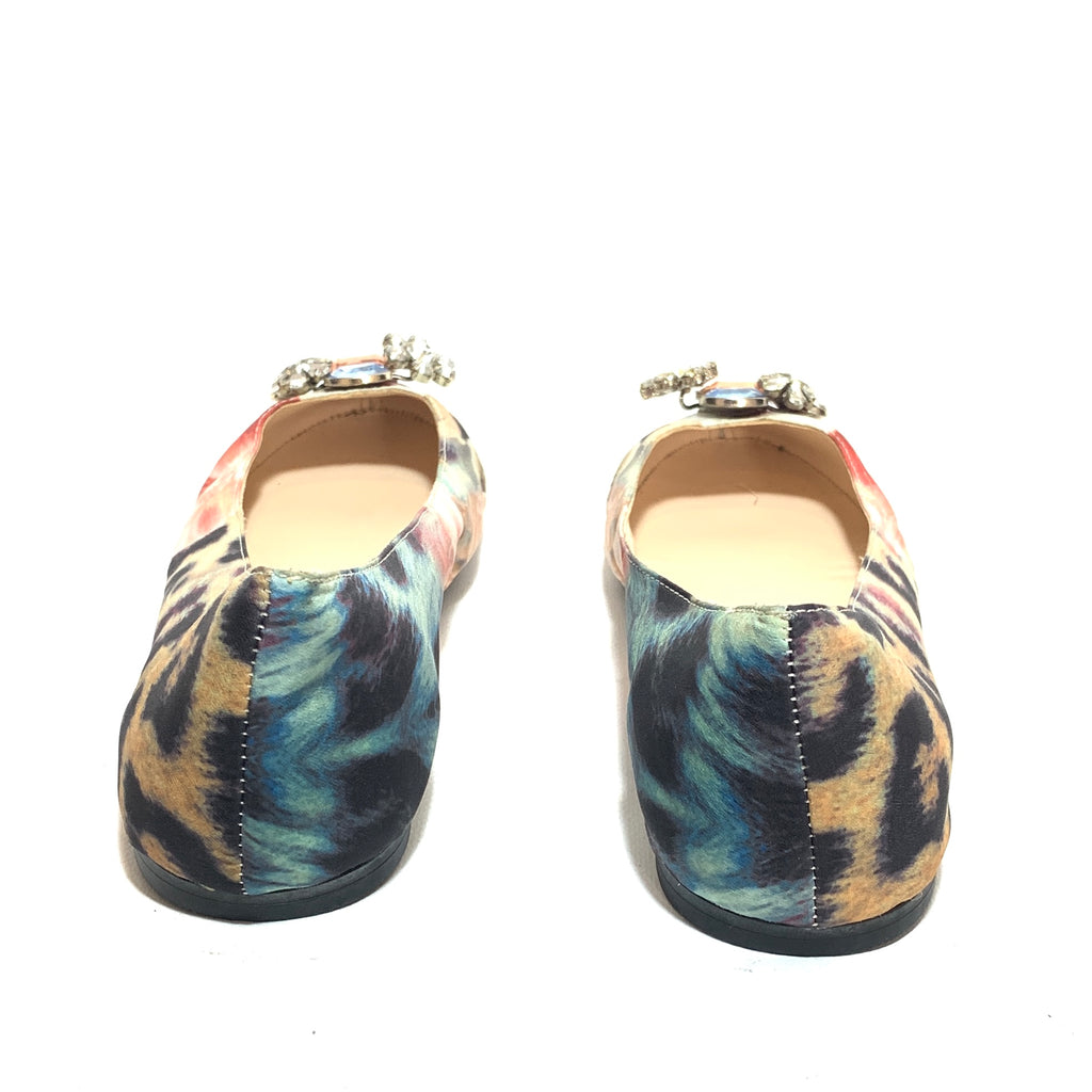 Nine West Printed Rhinestone Ballet Flats | Like New |