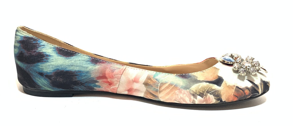 Nine West Printed Rhinestone Ballet Flats | Like New |
