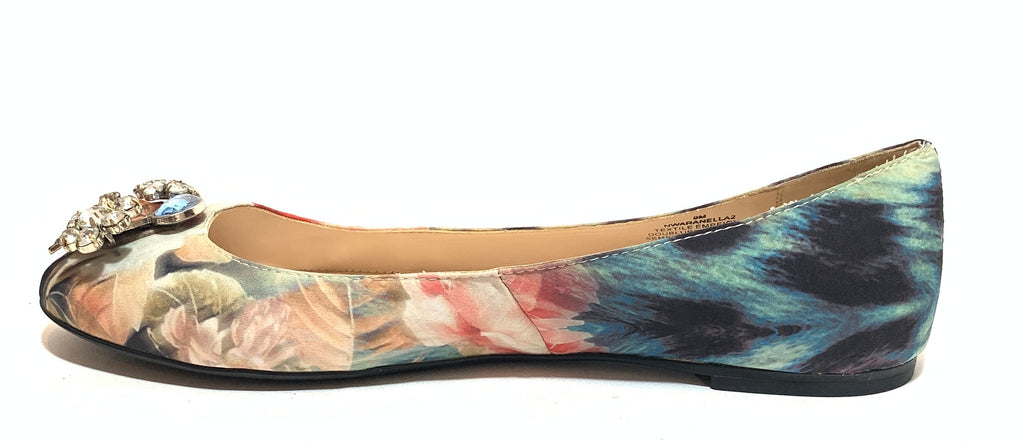 Nine West Printed Rhinestone Ballet Flats | Like New |